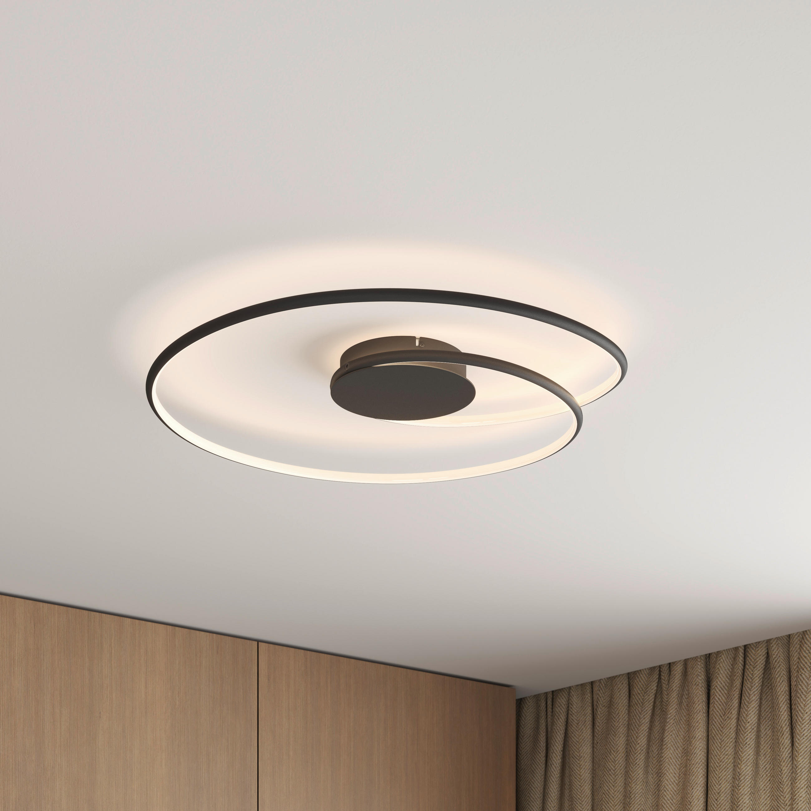 LED-DECKENLEUCHTE 67/10 cm   - Schwarz, LIFESTYLE, Kunststoff/Metall (67/10cm) - Novel