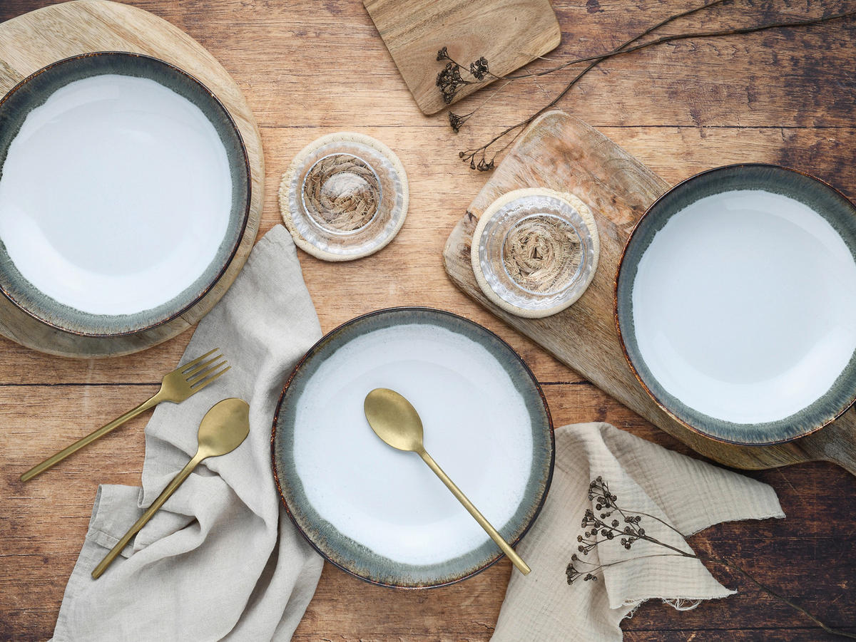SCHÜSSELSET Cascade 4-teilig  - Weiß/Grau, Design, Keramik - Creatable