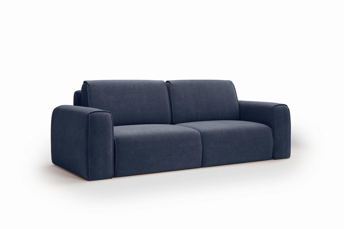 SCHLAFSOFA Tuzzi in Velours Aubergine  - Aubergine/Schwarz, Basics, Kunststoff/Textil (252/94/105cm) - Livetastic