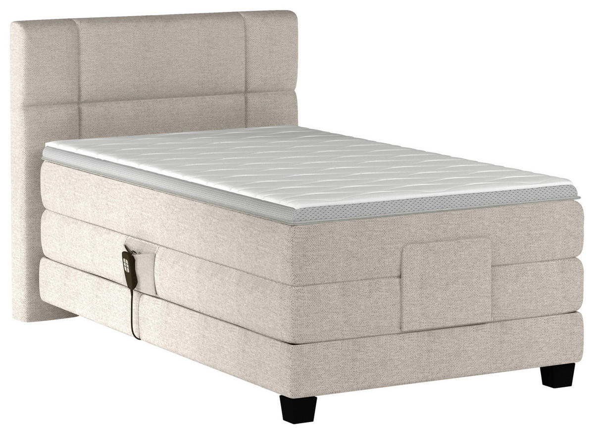 BOXSPRINGBETT 90/200 cm  in Greige  - Greige/Schwarz, KONVENTIONELL, Holz/Kunststoff (90/200cm) - Esposa