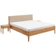 BETT 160/200 cm,  in Beige, Wildeiche, gepolstertes Kopfteil,  - Wildeiche/Beige, KONVENTIONELL, Holz (160/200cm) - Linea Natura