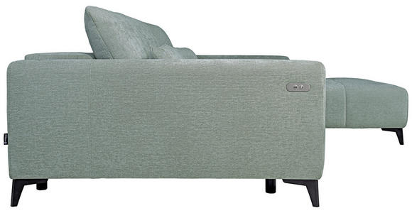 ECKSOFA  in Chenille Hellgrau  279/222 cm  - Hellgrau/Schwarz, KONVENTIONELL, Kunststoff/Textil (279/222cm) - Hom`in