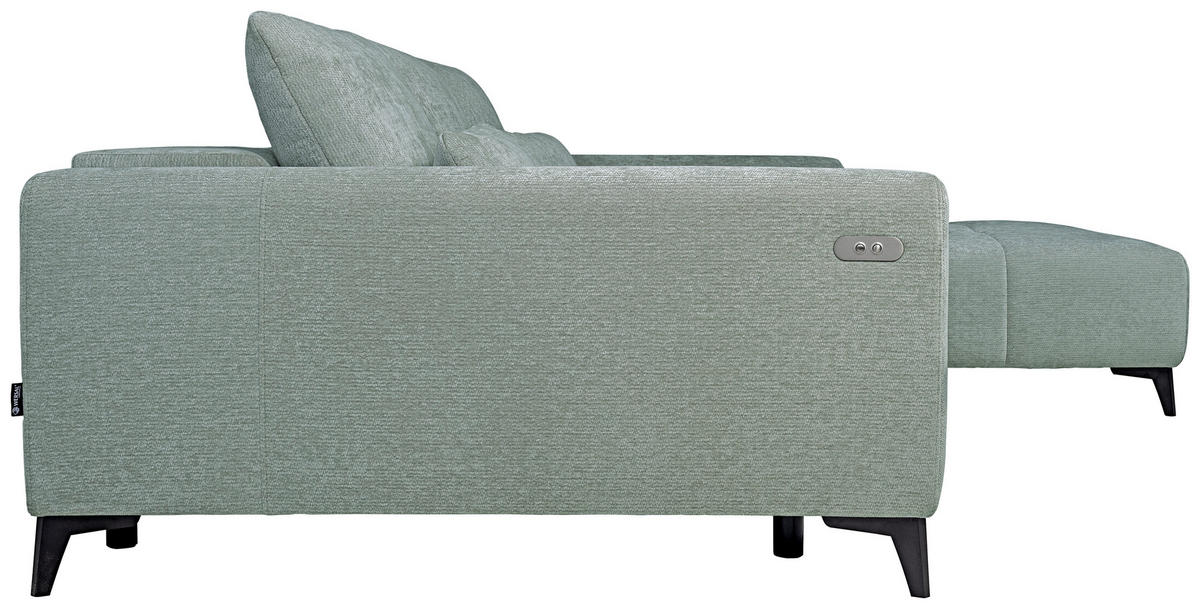 ECKSOFA  in Chenille Hellgrau  279/222 cm  - Hellgrau/Schwarz, KONVENTIONELL, Kunststoff/Textil (279/222cm) - Hom`in