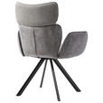 ARMLEHNSTUHL  in Eisen Webstoff  - Schwarz/Grau, Design, Textil/Metall (64,5/93/61cm) - Hom`in