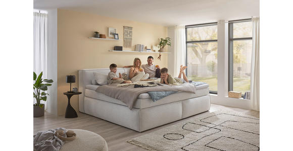 FAMILIENBOXSPRINGBETT - Silberfarben/Schwarz, LIFESTYLE, Kunststoff/Textil (240/200cm) - Esposa
