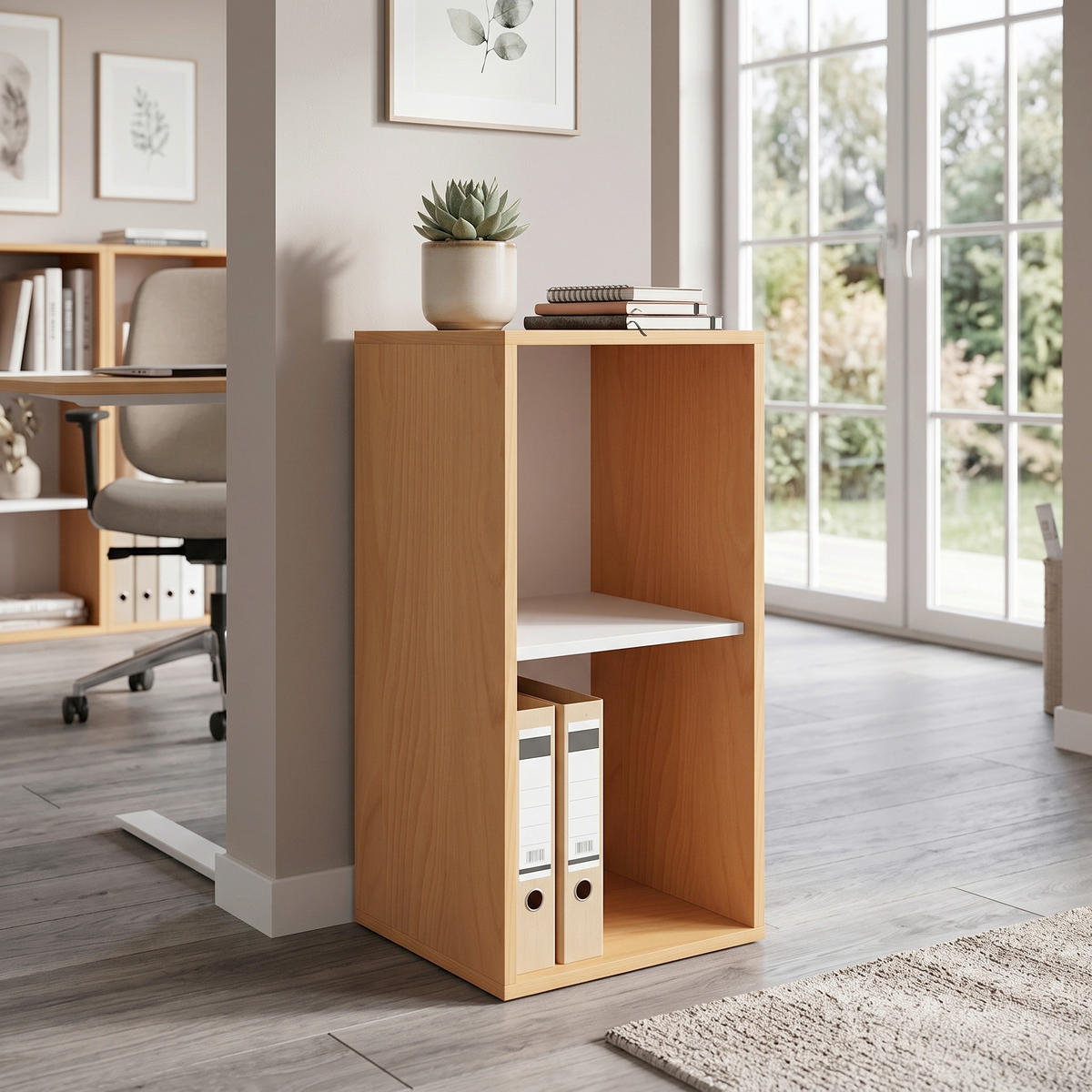 AKTENREGAL 35/74/37 cm  - Buchefarben, Modern, Holzwerkstoff (35/74/37cm) - P & B