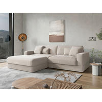 ECKSOFA FABIO E Greige Flachgewebe  - Greige/Schwarz, MODERN, Kunststoff/Textil (196/264cm) - Sit & More