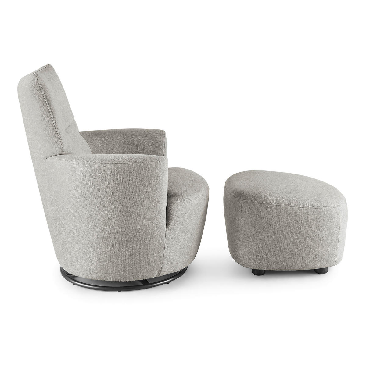 SESSEL Webstoff Hellgrau    - Hellgrau/Schwarz, Design, Textil/Metall (80/96/88cm) - SetOne by Musterring