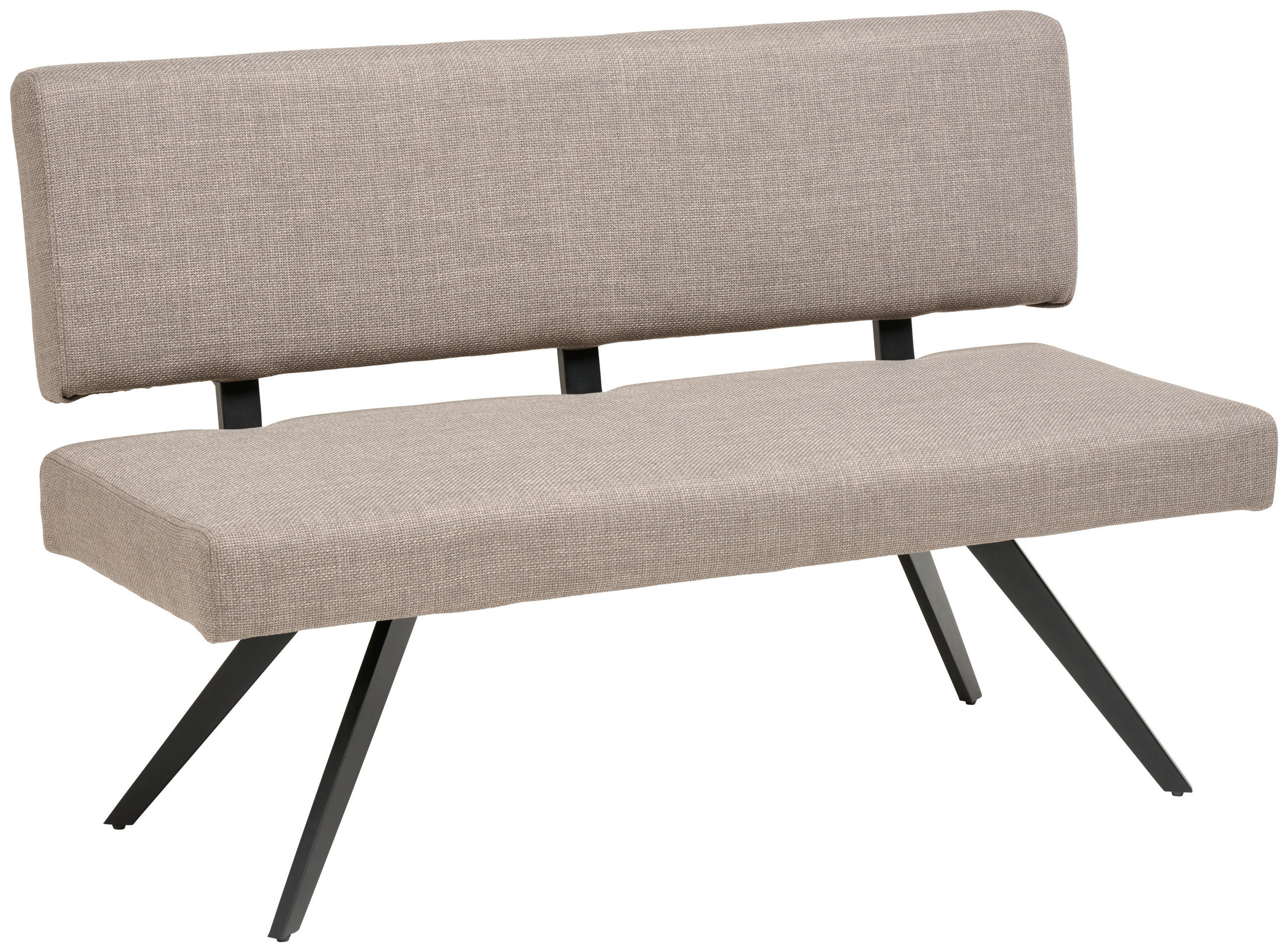 SITZBANK in Metall, Textil Hellgrau  - Hellgrau/Schwarz, KONVENTIONELL, Textil/Metall (140/90/62cm) - MID.YOU