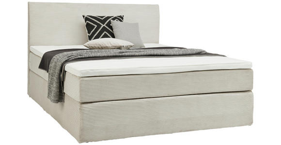 BOXSPRINGBETT 160/200 cm  in Hellgrau  - Hellgrau/Schwarz, KONVENTIONELL, Holz/Textil (160/200cm) - Carryhome