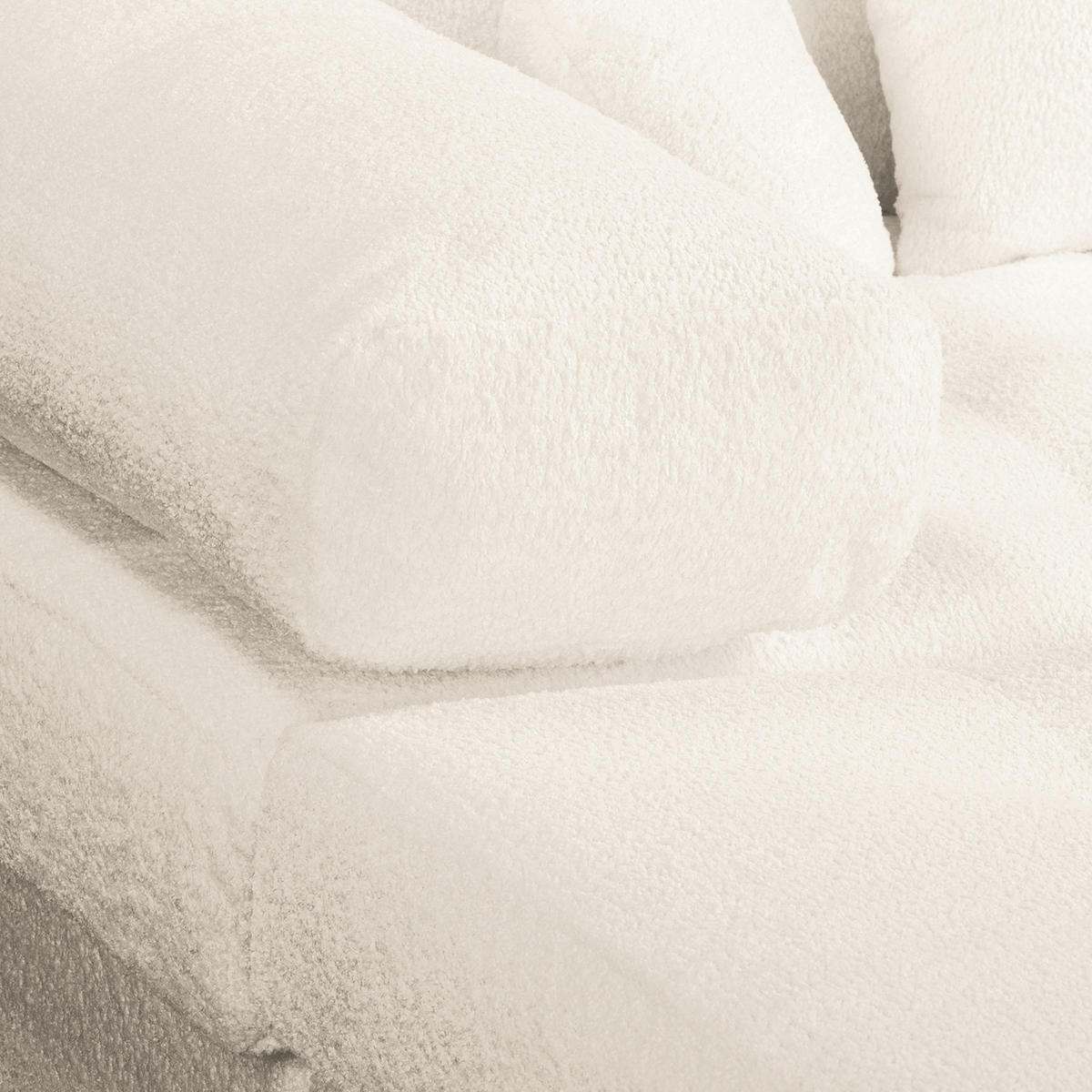ECKSOFA Chenille Creme  - Creme/Schwarz, Design, Kunststoff/Textil (243/284cm) - P & B
