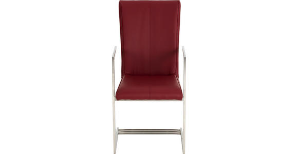 ARMLEHNSTUHL in Edelstahlfarben, Rot - Edelstahlfarben/Rot, Design, Textil/Metall (51/102/53cm) - Dieter Knoll