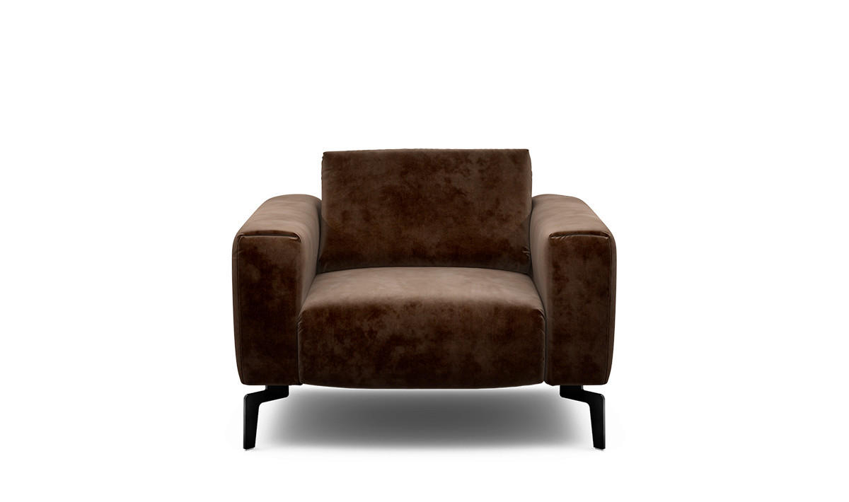 SESSEL Samt Braun    - Schwarz/Braun, Design, Textil/Metall (110/85/86-94cm) - SENSOO