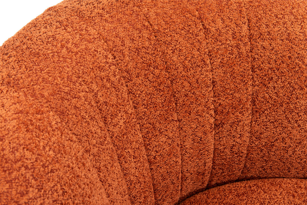 DESIGNSESSEL in Teddystoff Cognac  - Cognac, Design, Textil (73/76/80cm) - Welnova