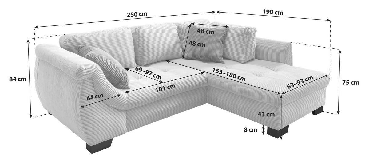ROHOVÁ SEDACIA SÚPRAVA, textil, sivohnedá - čierna/sivohnedá, Design, drevo/textil (250/190cm) - MID.YOU
