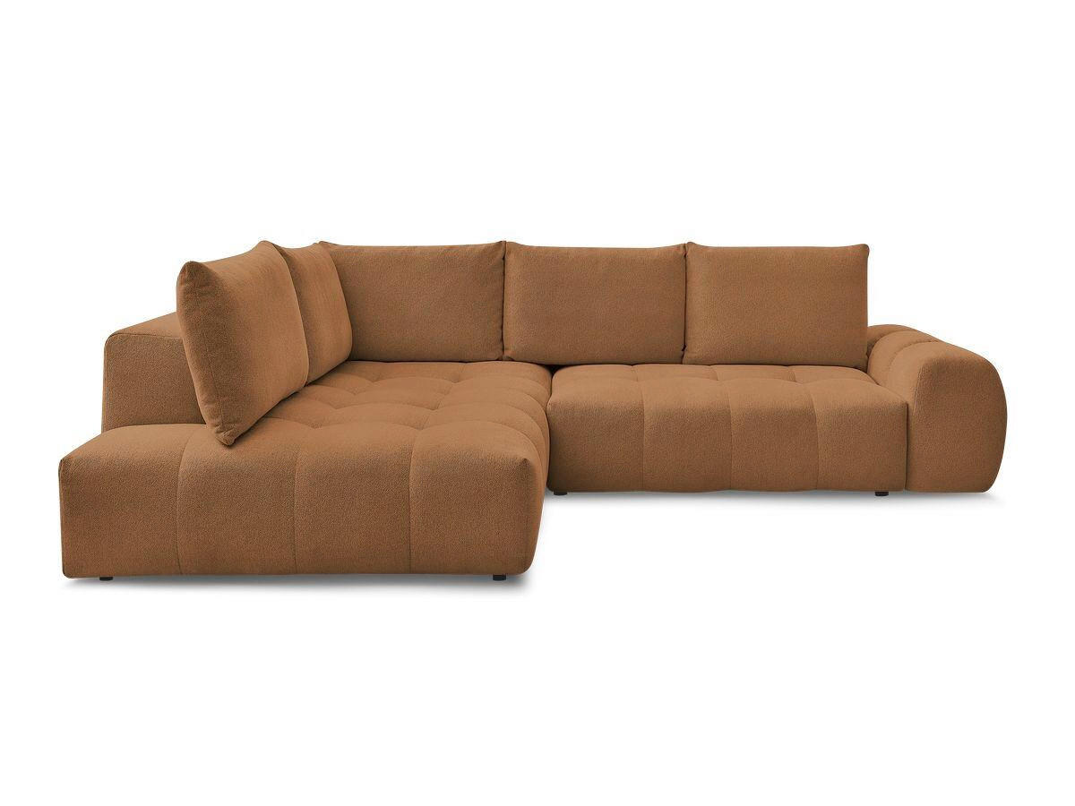 ECKSCHLAFSOFA EVEREST  mit Rücken echt, Armteil links, Armteil rechts Flachgewebe Orange  - Schwarz/Orange, MODERN, Kunststoff/Textil (320/212cm)