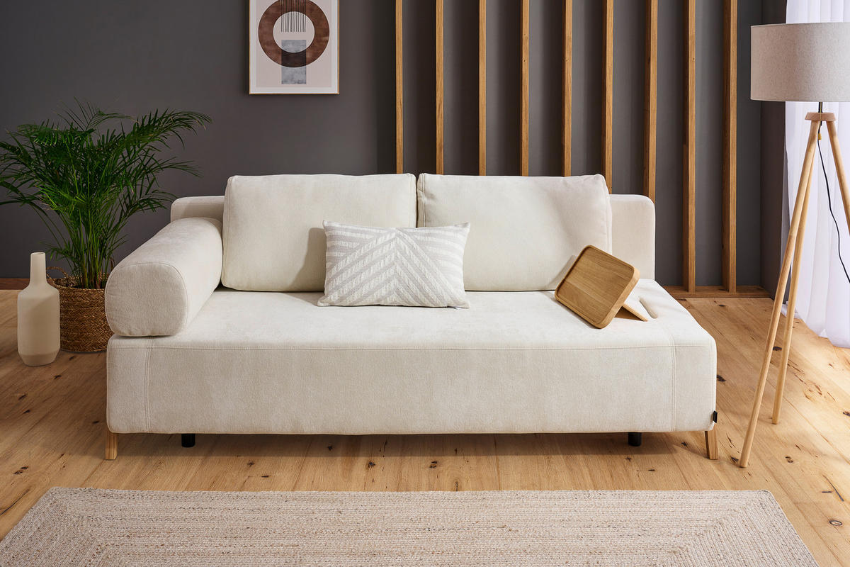 SCHLAFSOFA in Holz, Textil Creme  - Creme/Naturfarben, Design, Holz/Textil (211/88/102cm) - Niels Andersson