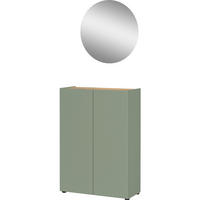GARDEROBE 2-teilig  in 74/200/33 cm  - Eichefarben/Grün, Design, Glas/Holzwerkstoff (74/200/33cm) - Germania