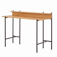 SCHREIBTISCH 120/46/85,5 cm  in Naturfarben, Schwarz  - Schwarz/Naturfarben, Design, Holzwerkstoff/Metall (120/46/85,5cm) - Livetastic