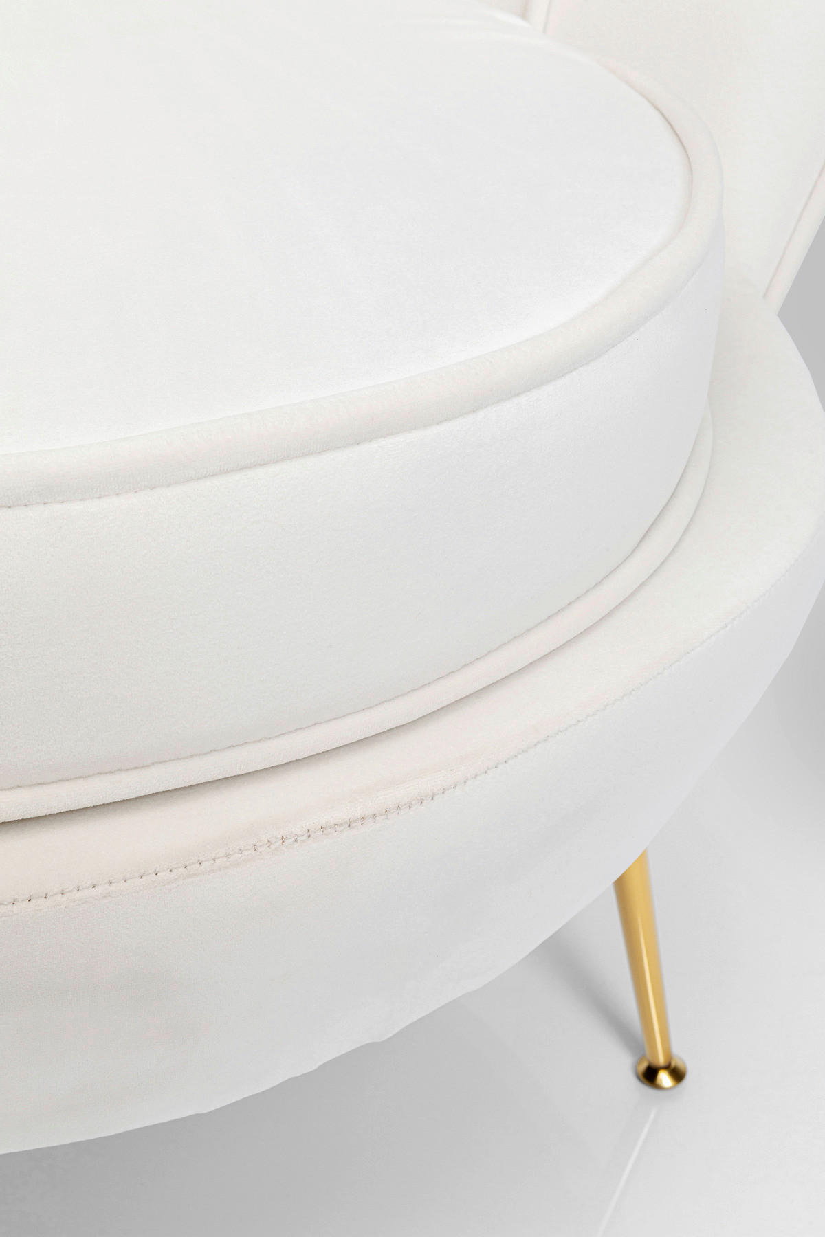 SESSEL Samt Beige    - Beige/Goldfarben, Trend, Textil/Metall (85/73/78cm) - Kare-Design