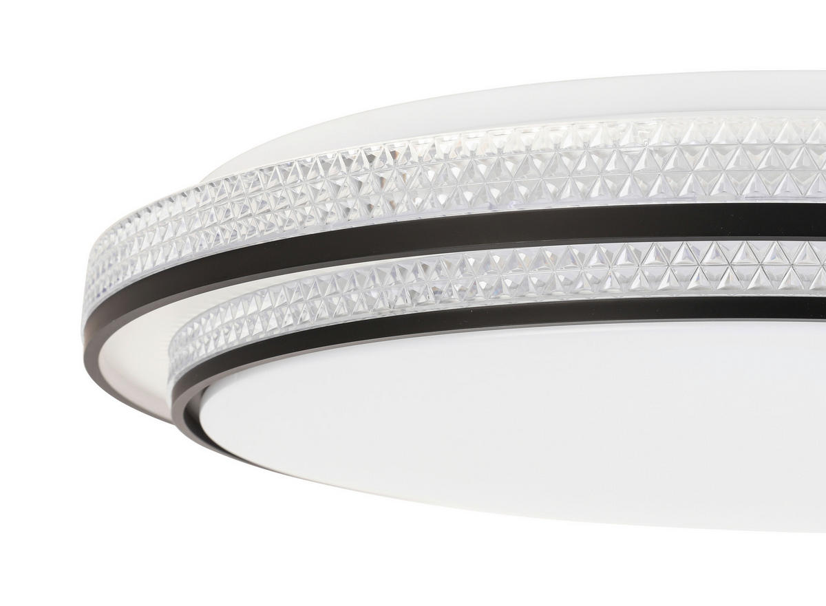 STROPNÉ LED SVIETIDLO, 51,5/9,5 cm  - čierna/biela, Basics, kov/plast (51,5/9,5cm) - Novel