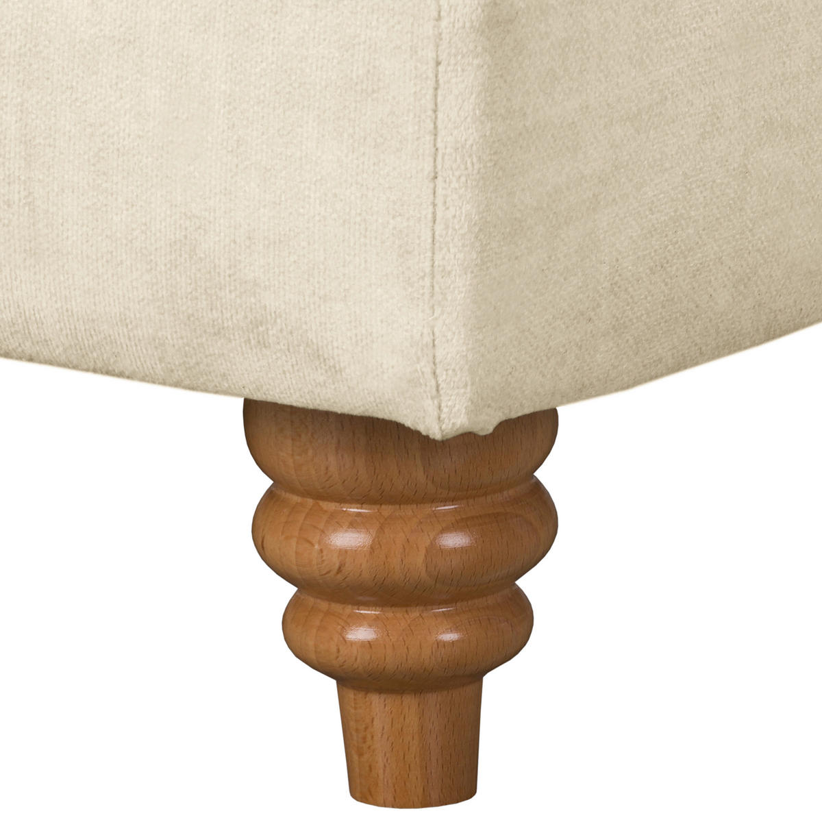 HOCKER in Textil Creme  - Creme/Braun, Design, Holz/Textil (96/35/62cm) - P & B