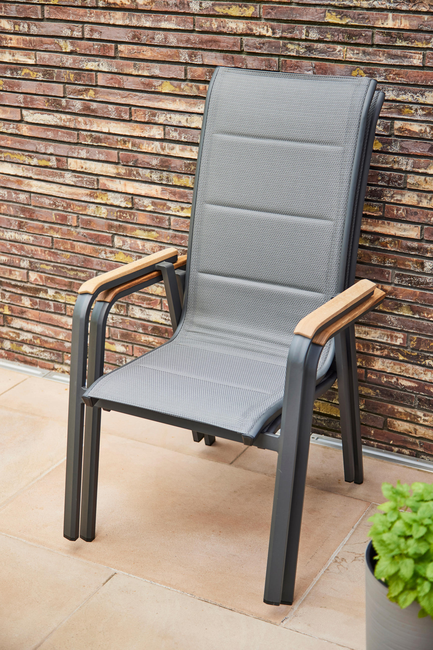 KLAPPSESSEL-SET - Anthrazit, Basics, Holz/Kunststoff (62,5/110/70,5cm) - Siena Garden
