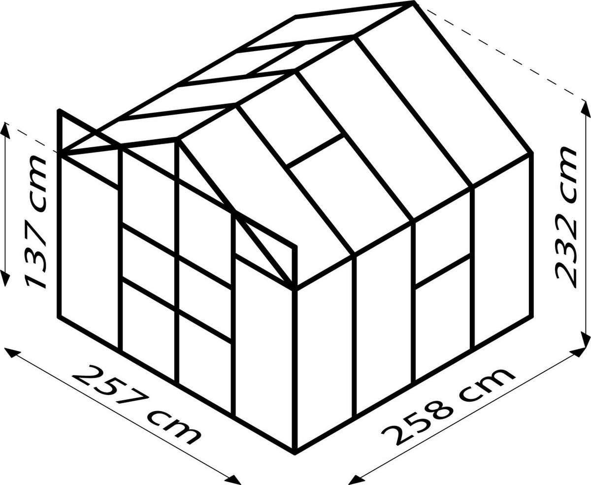 GEWÄCHSHAUSBAUSATZ - Schwarz, Basics, Kunststoff/Metall (257/231,8/258cm)