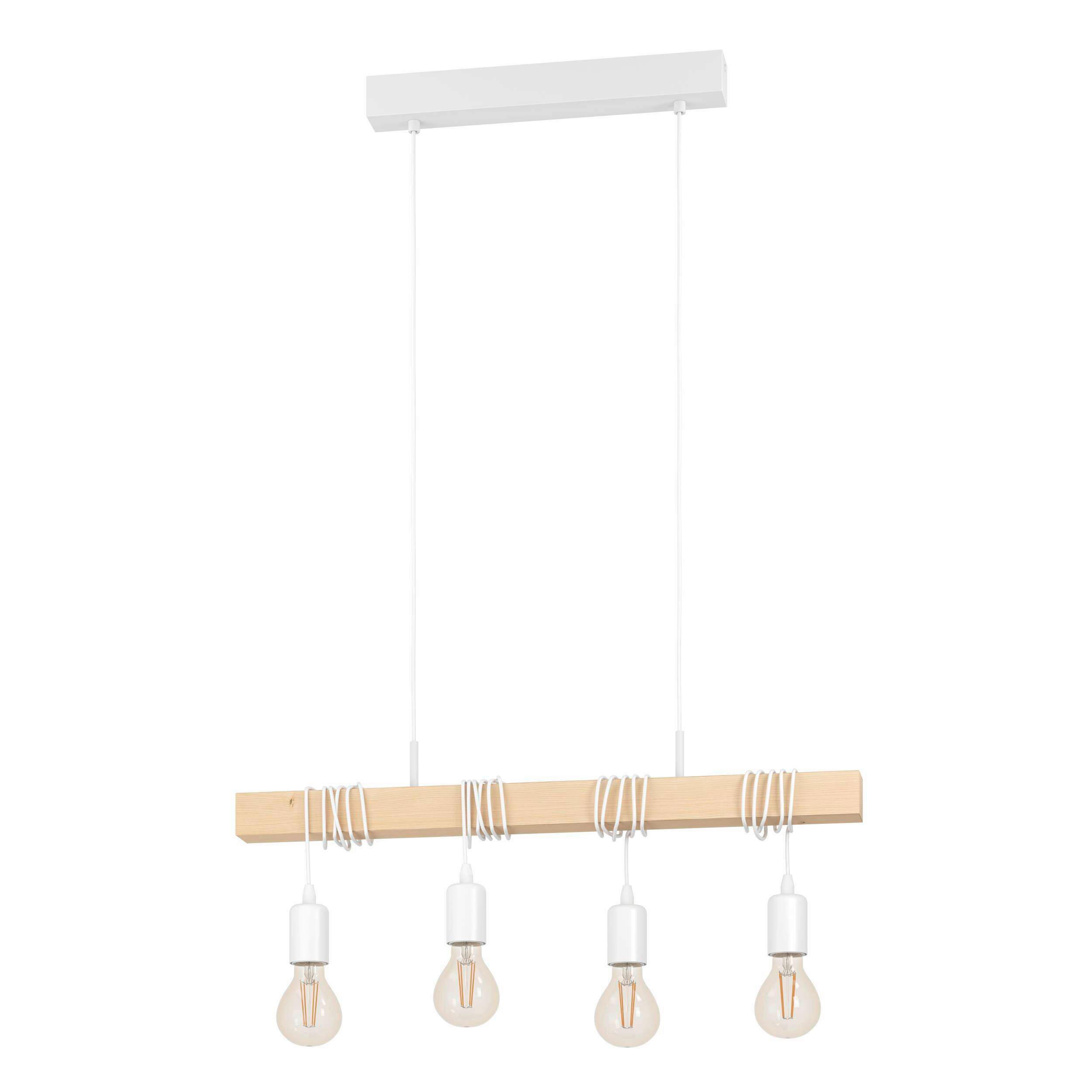 HÄNGELEUCHTE Townshend 70/10,5/110 cm   - Braun/Weiß, Natur, Holz/Metall (70/10,5/110cm) - Eglo