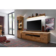 WOHNWAND 3-teilig  in Grau, Eichefarben  275/204/50 cm  - Eichefarben/Anthrazit, Natur, Glas/Holz (275/204/50cm) - Linea Natura