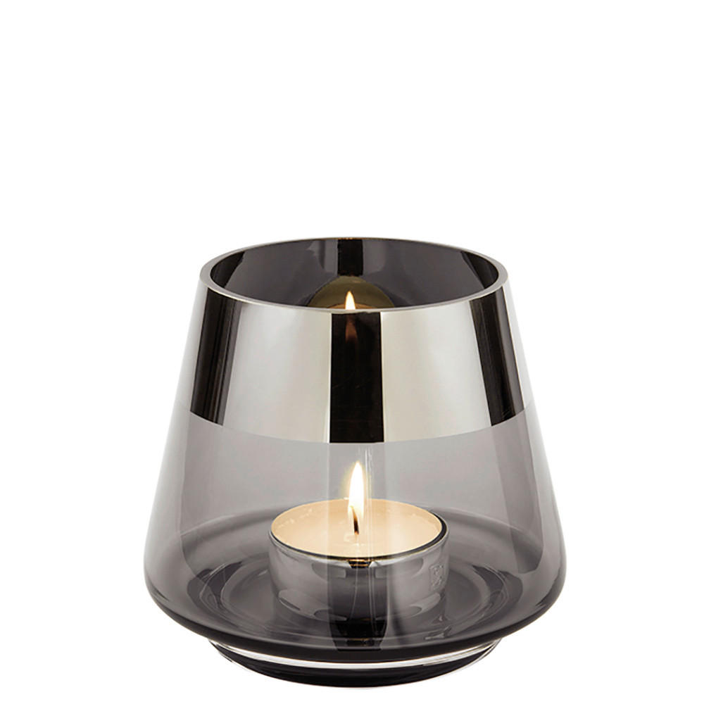 TEELICHTHALTER  - Grau, Design, Glas (15/13cm) - Fink