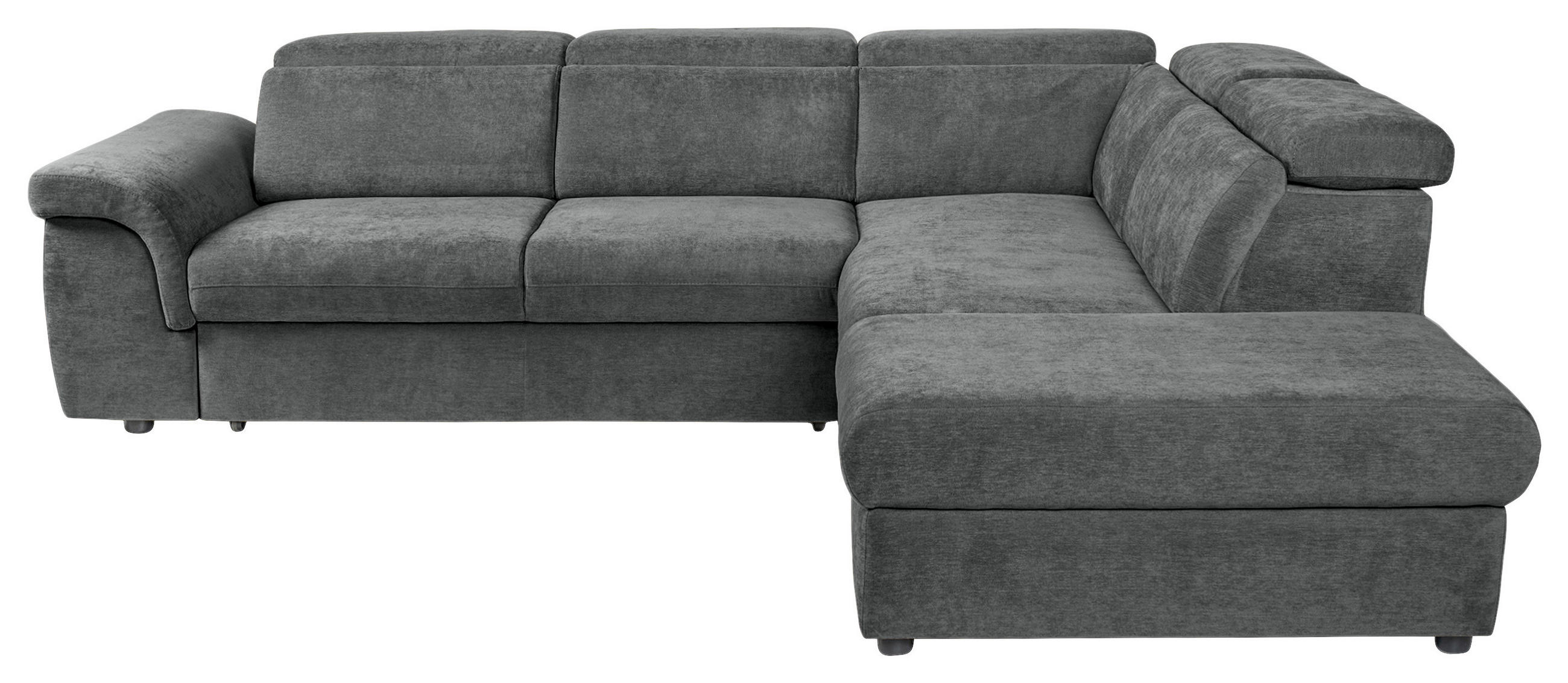 ECKSOFA Dunkelgrau Flachgewebe  - Dunkelgrau/Schwarz, KONVENTIONELL, Kunststoff/Textil (280/235cm) - Carryhome
