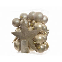CHRISTBAUMKUGEL-SET 33-teilig  - Perlmutt, Basics, Kunststoff (14/21/25cm) - X-Mas