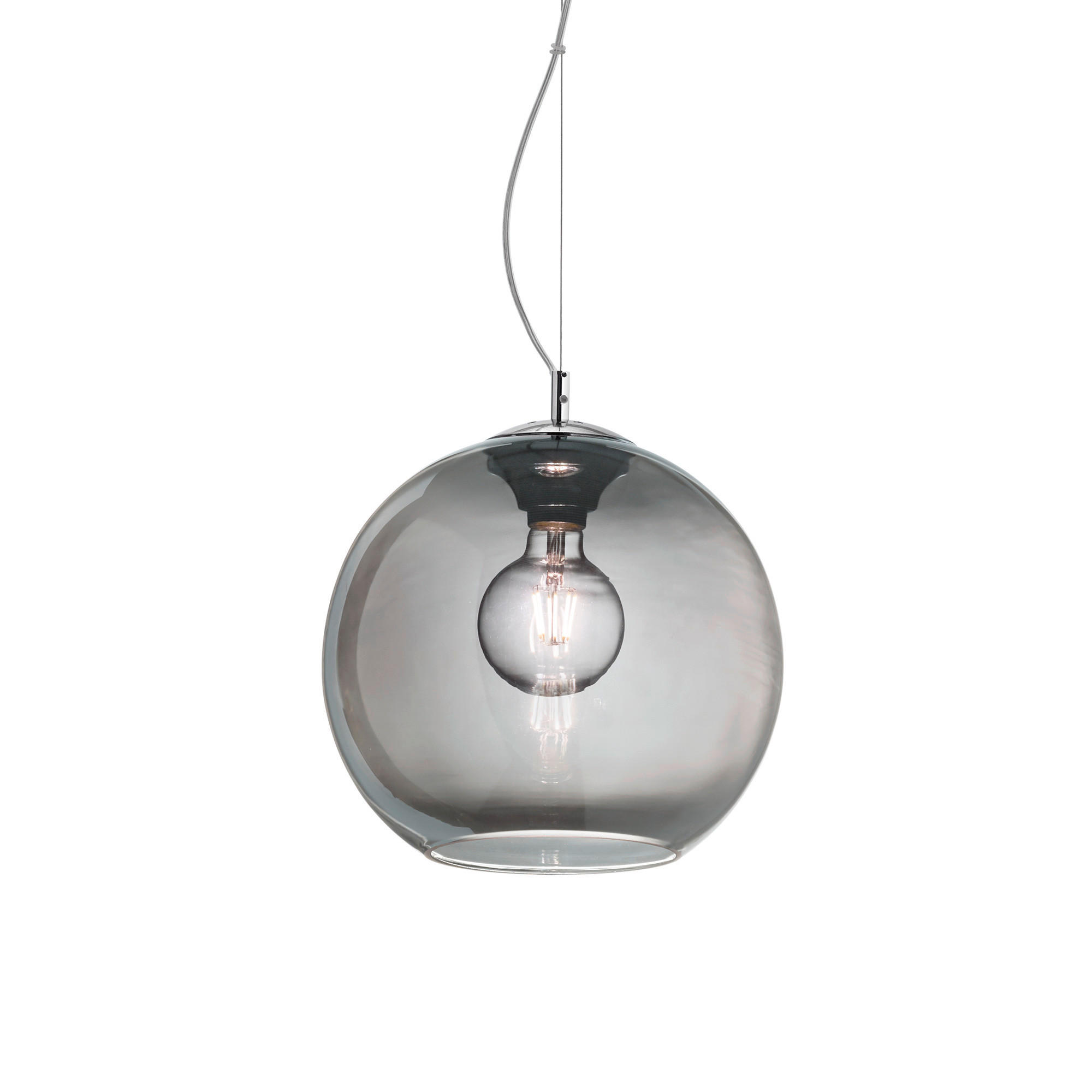 HÄNGELEUCHTE Nemo 30/51-226 cm   - Grau, Design, Glas/Metall (30/51-226cm) - Ideal Lux