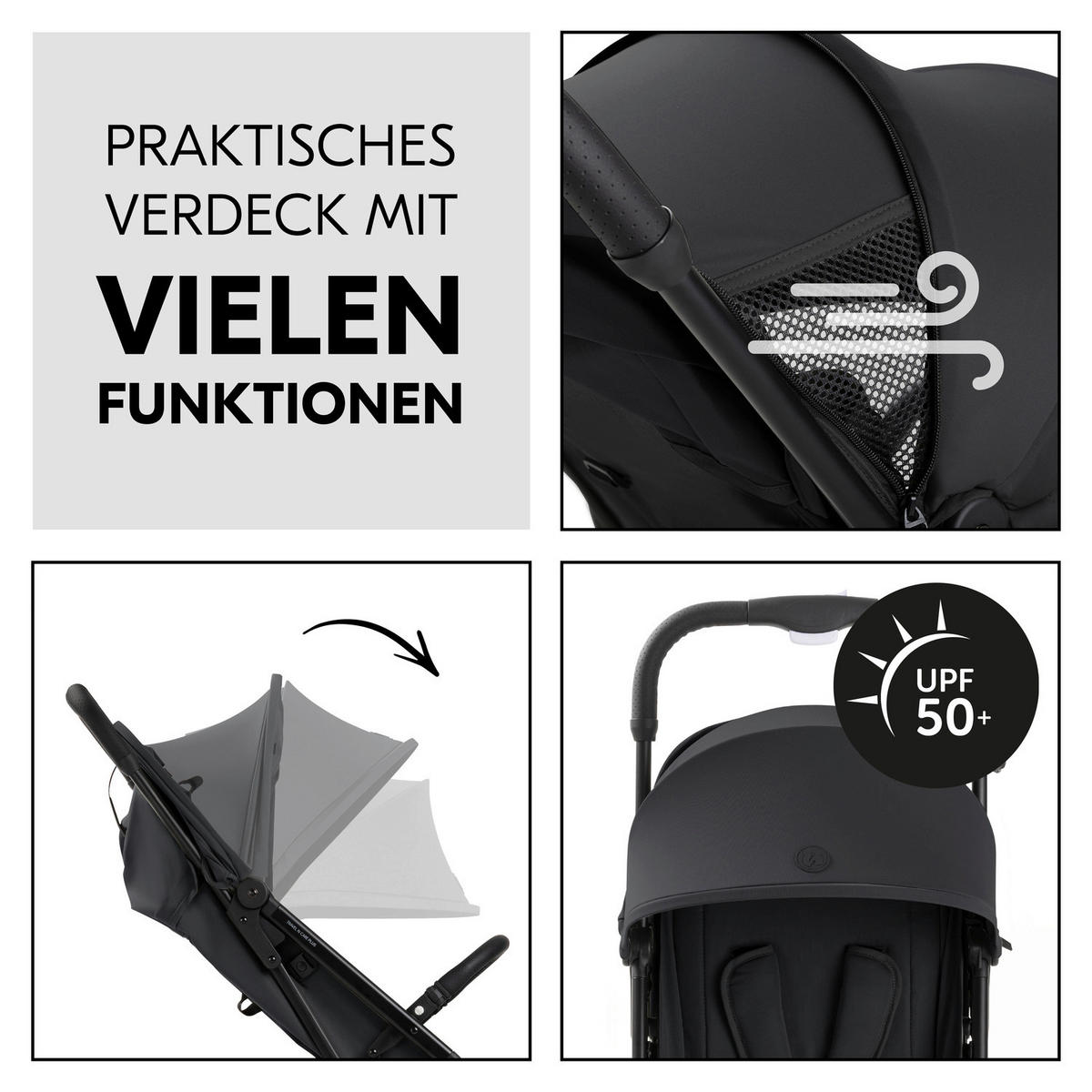 BUGGY TRAVEL N CARE PLUS  - Schwarz, Basics, Metall (81/51,5/105cm) - Hauck