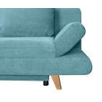 SCHLAFSOFA mit Schlafen auf Sitzhöhe, haustierfreundlicher Bezug Cord Türkis - Türkis/Buchefarben, KONVENTIONELL, Holz/Textil (200/75/85cm) - Carryhome