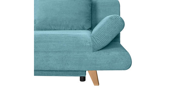 SCHLAFSOFA mit Schlafen auf Sitzhöhe, haustierfreundlicher Bezug Cord Türkis - Türkis/Buchefarben, KONVENTIONELL, Holz/Textil (200/75/85cm) - Carryhome