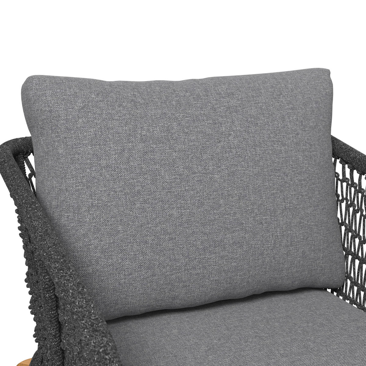 KERTI BÚTORSZETT 5 részes  - antracit/tíkfa színű, Modern, textil/fa - Ambia Garden