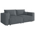 SCHLAFSOFA Cord Grau  inkl. Zierkissen, Bettkasten, Schlaffunktion  - Schwarz/Grau, MODERN, Kunststoff/Textil (250/68/104cm) - Xora