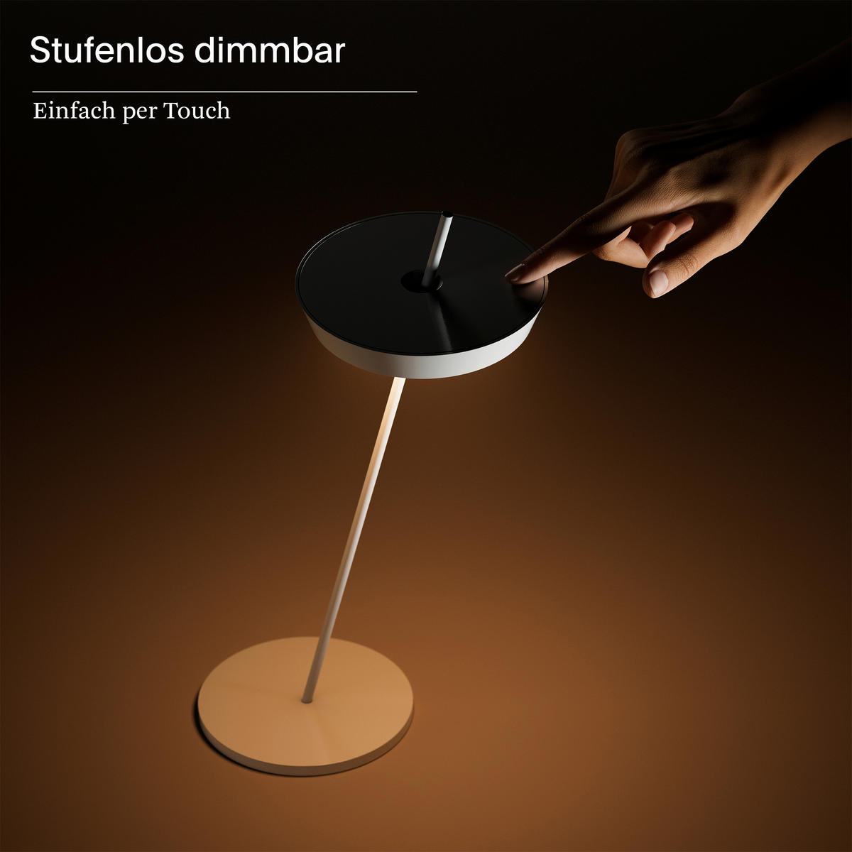 AKKU-TISCHLEUCHTE Mahina 20,7/13,3/35,5 cm   - Weiß Hochglanz, Design, Metall (20,7/13,3/35,5cm)