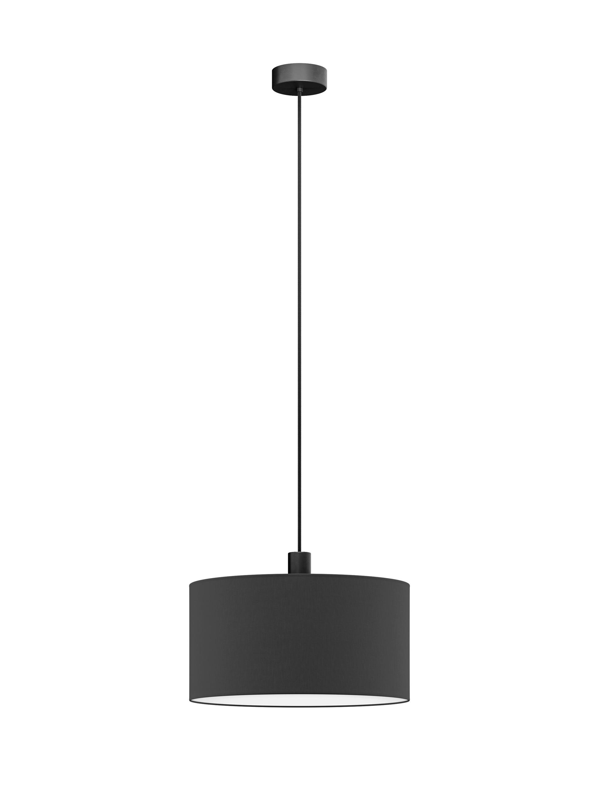 FÜGGŐLÁMPA 50/130 cm  - fekete, Basics, műanyag/textil (50/130cm)