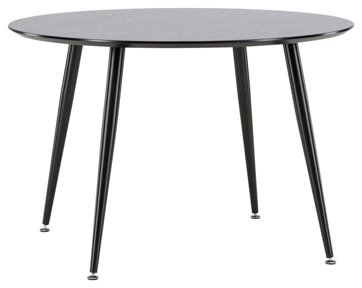 ESSTISCH in Metall, Holzwerkstoff 115/115/75 cm  - Schwarz, Design, Holzwerkstoff/Metall (115/115/75cm) - Livetastic