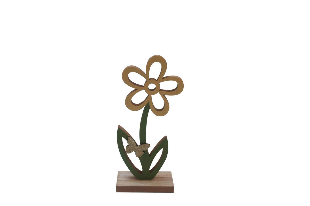 FLOARE DECORATIVĂ - galben/verde, Lifestyle, lemn (9/21,5/4cm)