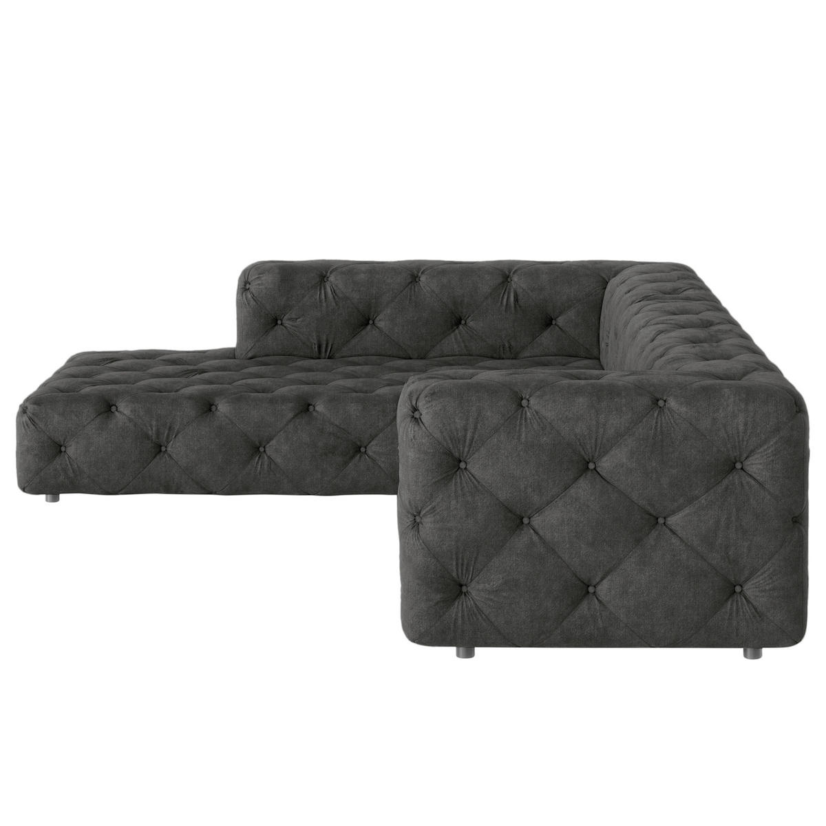 ECKSOFA Fresco in Mikrofaser Anthrazit  228/325 cm  - Anthrazit/Schwarz, Design, Kunststoff/Textil (228/325cm) - P & B
