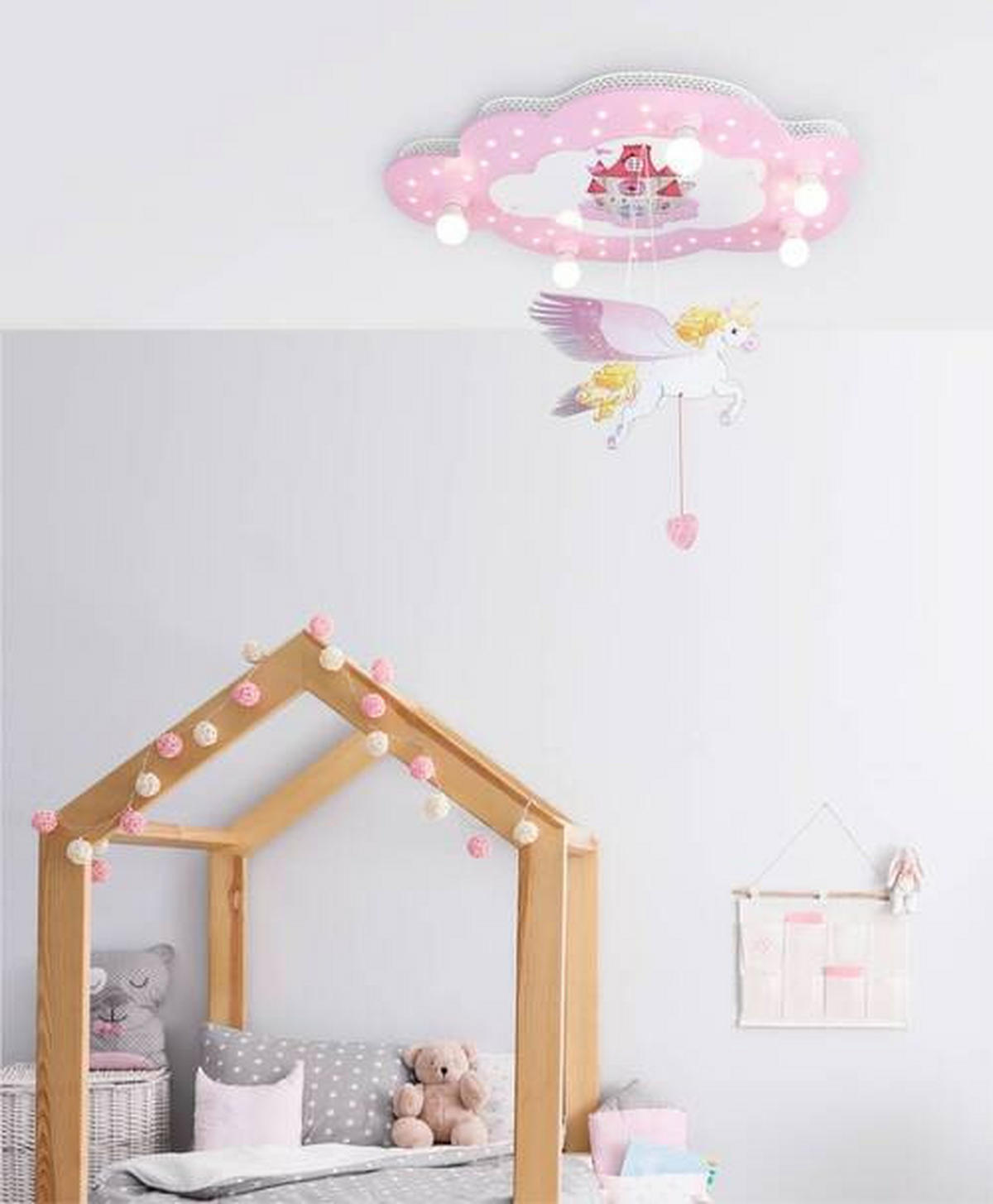 KINDERDECKENLEUCHTE 75/50/8 cm   - Rosa, Basics, Holz (75/50/8cm)