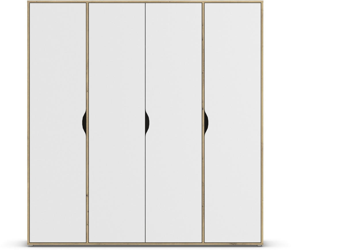 DREHTÜRENSCHRANK in Weiss, Eiche Artisan  - Weiss/Eiche Artisan, Basics, Holzwerkstoff (187/194/53cm) - Boxxx