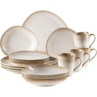 KOMBISERVICE La Sinfonia 16-teilig  - Weiss/Beige, Basics, Keramik (39,5/34,8/35,5cm) - Mäser