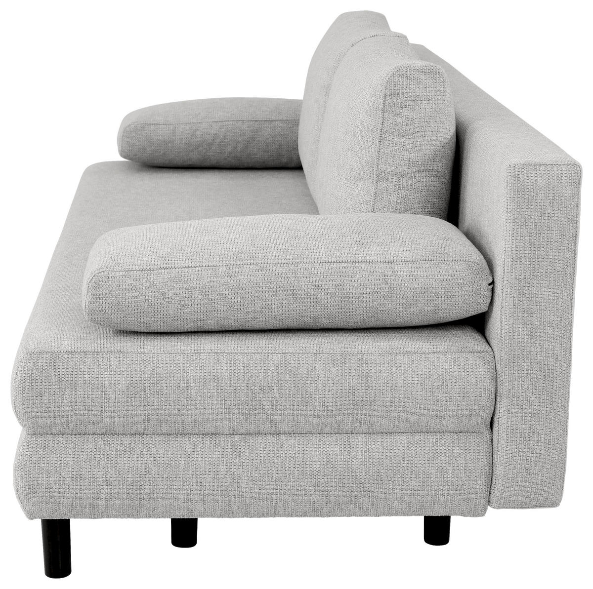 SCHLAFSOFA  mit Webstoff Hellgrau  - Hellgrau/Schwarz, Design, Textil/Metall (197/84/92,5cm) - home24