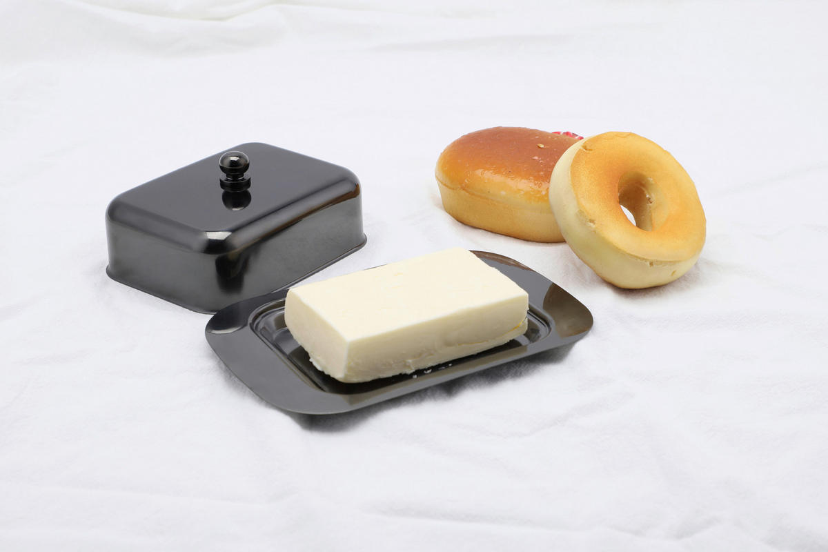 BUTTERDOSE Metall  - Schwarz Hochglanz, Basics, Metall (18,5/12,2/7,0cm) - Echtwerk