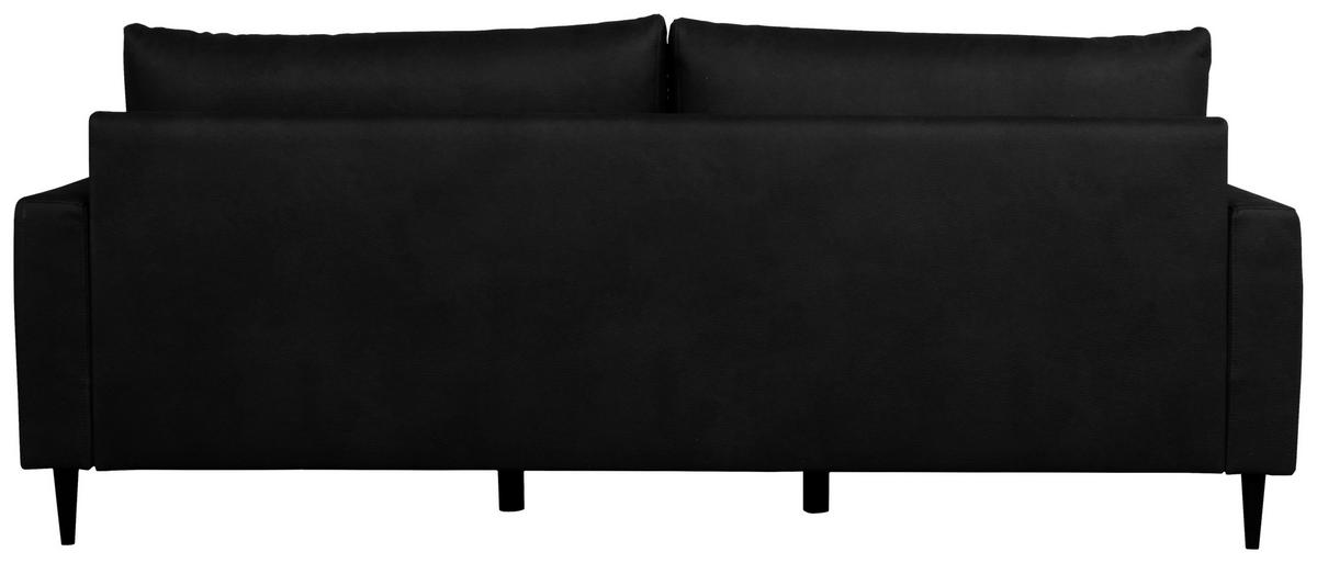 3-SITZER-SOFA in Lederlook Grau  - Schwarz/Grau, Konventionell, Holz/Textil (228/96/97cm) - Carryhome